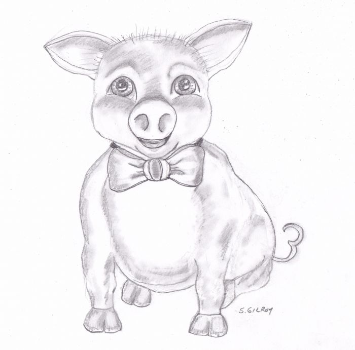 Dapper Piggie by Sally Gilroy
